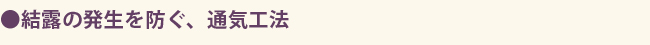 結露の発生を防ぐ、通気工法